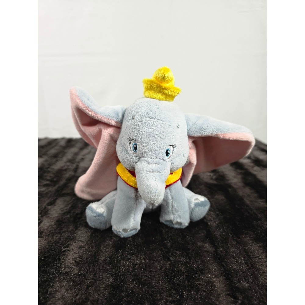 Disney Store Dumbo Plush Stuffed Animal Blue Pink Ears Yellow Hat AC0508 B1263